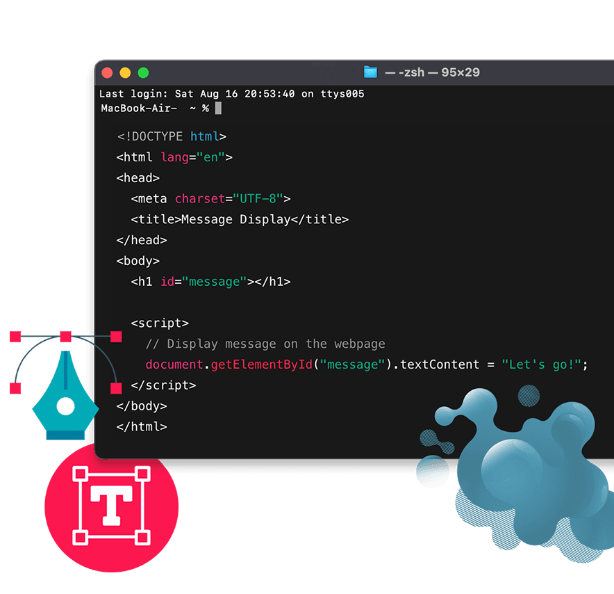 image of code and designs