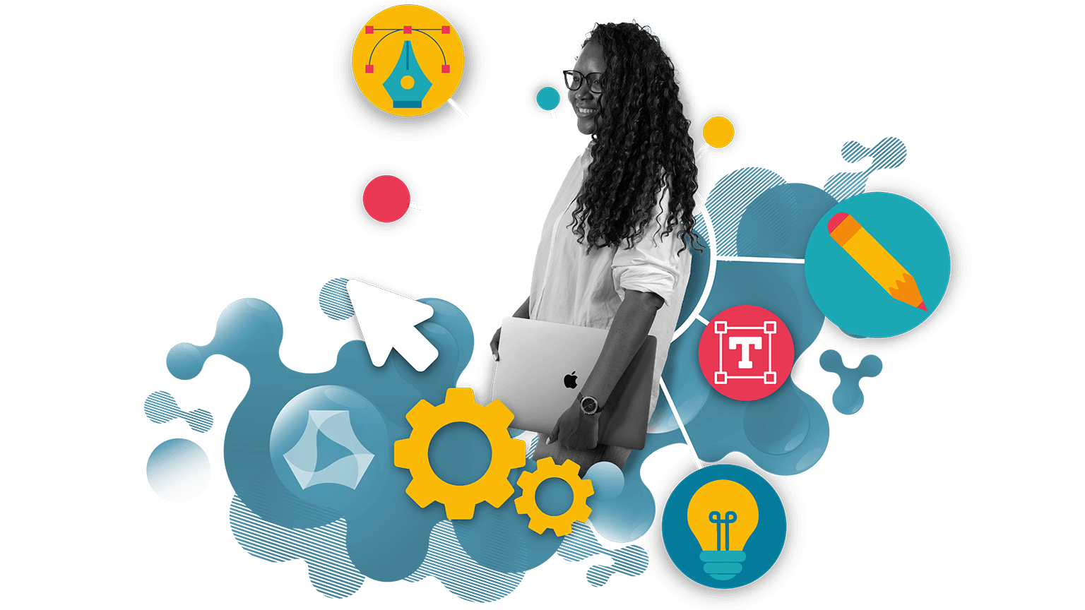 image of lady using tech